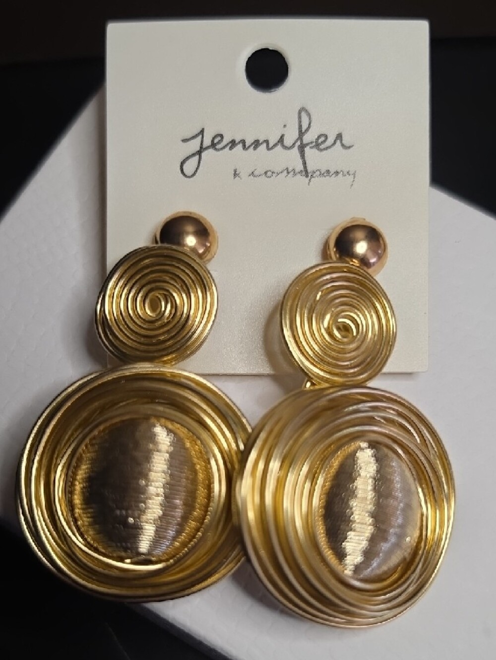 Gold Spiral Drop Earrings